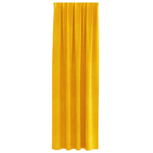vidaXL Verduisterende gordijnen 2 pcs Mosterdgeel 140 x 245 cm Fluweel