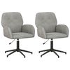 vidaXL Draaiende Bureaustoelen 2 st fluweel 54 x 55 x 90 cm Lichtgrijs