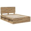 vidaXL Bedframe Ambachtelijk eiken 140 x 200 cm Massief grenenhout