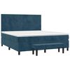 vidaXL Boxspring met matras fluweel donkerblauw 180x200 cm