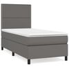 vidaXL Boxspring met matras kunstleer grijs 100x200 cm