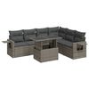vidaXL 7-delige Loungeset met kussens poly rattan grijs