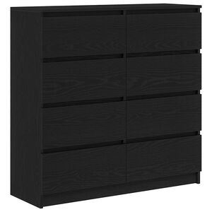 vidaXL Dressoir 100x35x99 cm spaanplaat zwart eikenkleurig