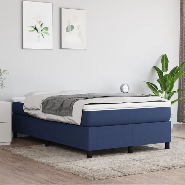 vidaXL Boxspring bed 120x200 cm stof blauw