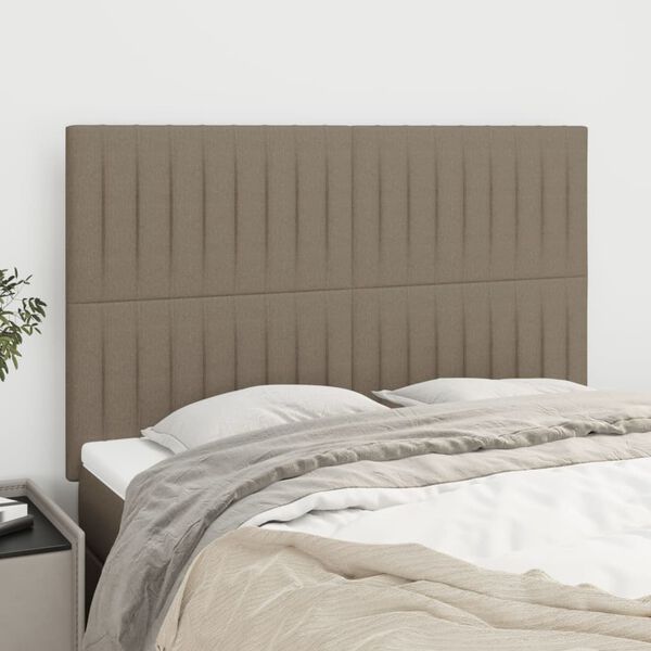 vidaXL Hoofdbord taupe 144x5x118/128 cm Stof