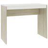 vidaXL Bureau 90x40x72 cm bewerkt hout wit en sonoma eikenkleurig