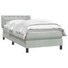 vidaXL Boxspring met matras fluweel lichtgrijs 90x210 cm
