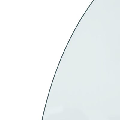 vidaXL Glasplaat voor openhaard half rond 800x500 mm