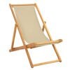 vidaXL Strandstoel Beige Massief Teakhout