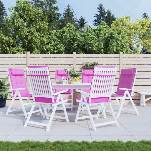 vidaXL Stoelkussens 6 st hoge rug oxford stof roze