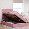 vidaXL Opslag bed met matras met matras Roze 120 x 190 cm Fluweel