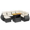 vidaXL 8-delige Loungeset met kussens poly rattan zwart