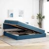 vidaXL Opslag bed met matras Donkerblauw 200 x 200 cm Fluweel