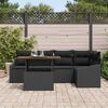 vidaXL Tuin Sofa Set met opslag 6 pcs Zwart Poly riet
