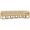 vidaXL Buiten bankenset met kussen 6 pcs Wit en Beige Polyester