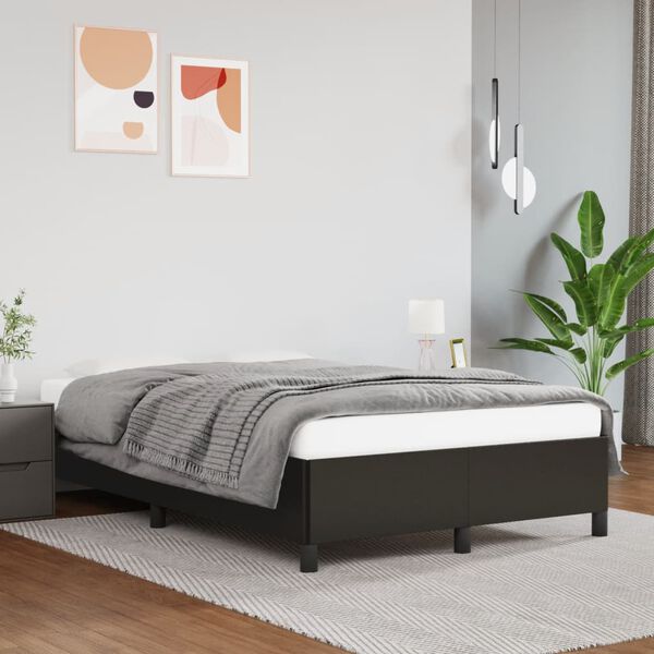 vidaXL Bedframe zonder matras 120x190 cm kunstleer zwart