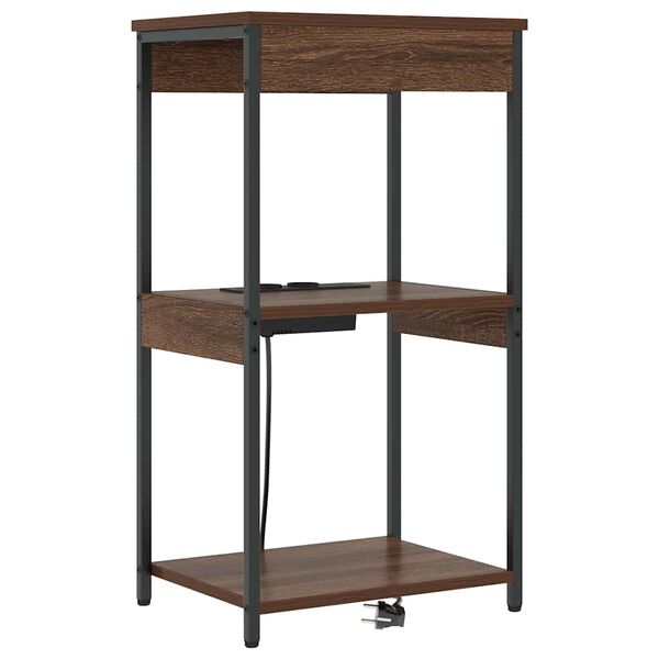 vidaXL Nachtkastje met plank Bruin Eiken 41 x 31 x 76 cm Bewerkt hout