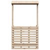 vidaXL Tuinbartafel met dak 112,5x57x195,5 cm massief hout