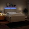 vidaXL Boxspring met matras stof cr&egrave;mekleurig 180x200 cm