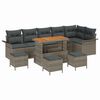 vidaXL Tuin Sofa Set met kussen met opslag met kussen 10 pcs Grijs