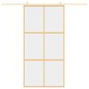 vidaXL Schuifdeur 102,5x205 cm helder ESG-glas en aluminium goudkleur