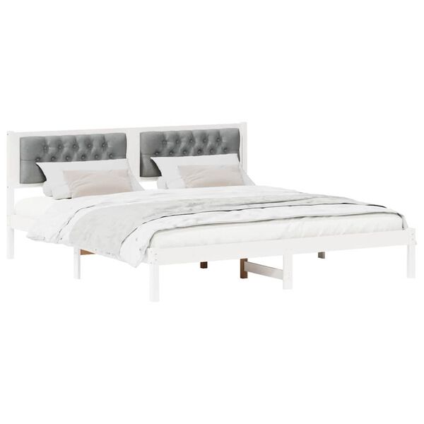 vidaXL Bedframe Lichtgrijs 160 x 200 cm Massief grenenhout