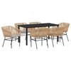 vidaXL Tuin eettafelset 7 st Bruin Gepoedercoat staal