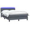 vidaXL Boxspring met matras en LED fluweel donkergrijs 140x220 cm