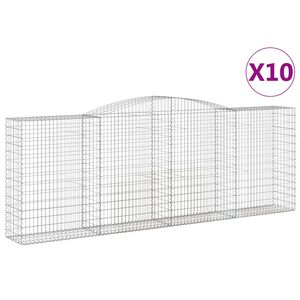 vidaXL Schanskorven 10 st gewelfd 400x50x140/160 cm ijzer