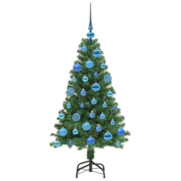 vidaXL Kunstkerstboom Groen 120 cm PVC en Staal en Kunststof