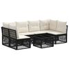 vidaXL Tuinbankenset 7 st Zwart poly rattan