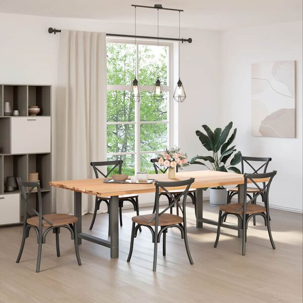 vidaXL Eettafelpoten 2 st 90x(72-73) cm staal antraciet