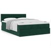 vidaXL Ottoman bed met matras 140x190cm fluweel donkergroen