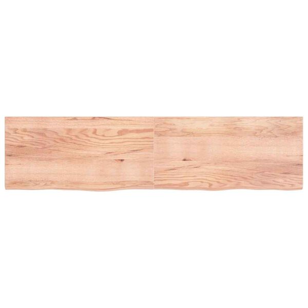 vidaXL Wandschap 200x50x(2-4)cm behandeld massief eikenhout lichtbruin