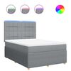 vidaXL Boxspring met matras stof lichtgrijs 160x200 cm