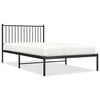 vidaXL Bedframe met hoofdbord metaal zwart 107x203 cm