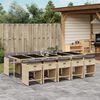 vidaXL 11-delige Tuinset met kussens poly rattan gemengd beige
