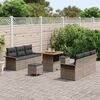 vidaXL Tuin Sofa Set met kussen met opslag met kussen 9 pcs Grijs