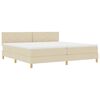 vidaXL LED Box Spring Bed met hoofdeinde Cr&egrave;me 200 x 200 cm Stof
