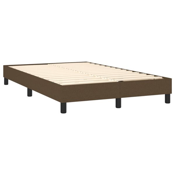 vidaXL Boxspring met matras stof donkerbruin 120x200 cm
