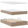 vidaXL Opslag bed met matras Cappuccino 120 x 200 cm Nep Leer
