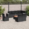vidaXL 9-delige Loungeset met kussens poly rattan zwart