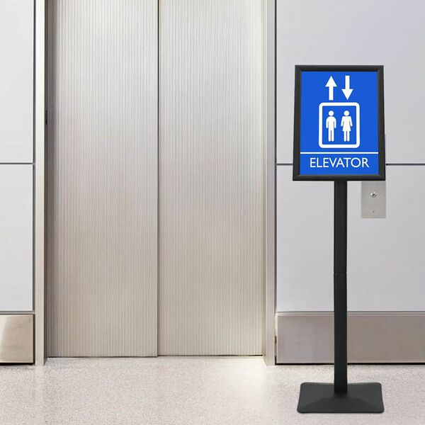 vidaXL Pedestal Posterstand Zwart a3 Aluminium en PVC