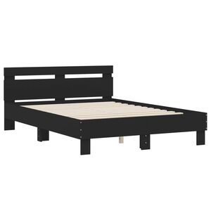vidaXL Bedframe met hoofdbord bewerkt hout zwart 120x200 cm