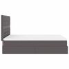 vidaXL Ottoman bed met matras en LED's 140x200cm kunstleer grijs