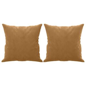 vidaXL Sierkussens 2 st 40x40 cm fluweel bruin