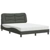 vidaXL Bed met matras "Hvar" stof donkergrijs 140x200 cm