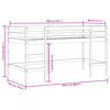 vidaXL Kinderhoogslaper met gordijnen 80x200 cm grenenhout roze