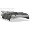 vidaXL Bedframe met hoofdbord metaal wit 135x190 cm
