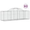 vidaXL Schanskorven 3 st gewelfd 200x50x60/80 cm gegalvaniseerd ijzer
